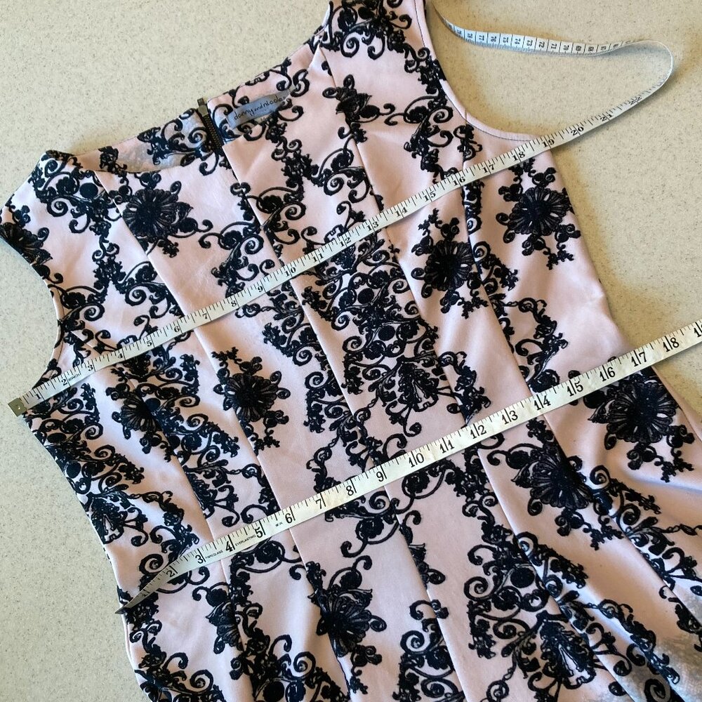 Danny & Nicole Dress Women Size 14 Black Gray Pink Fit & Flare - Picture 5 of 14